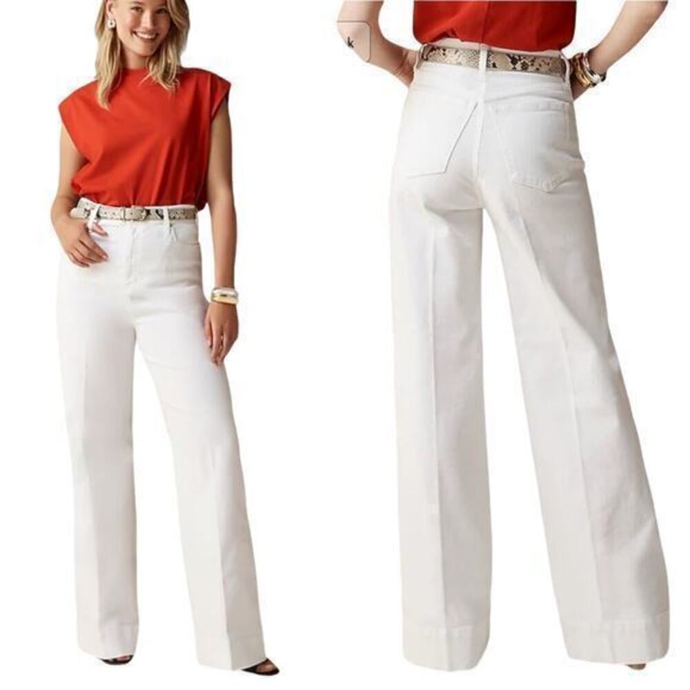 J.Crew Wide-leg denim trouser in white BM338 size 32 NWT